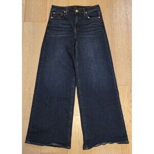 Quince Bella Stretch Wide Leg Jeans Womens 29 Midnight Blue Organic Cotton